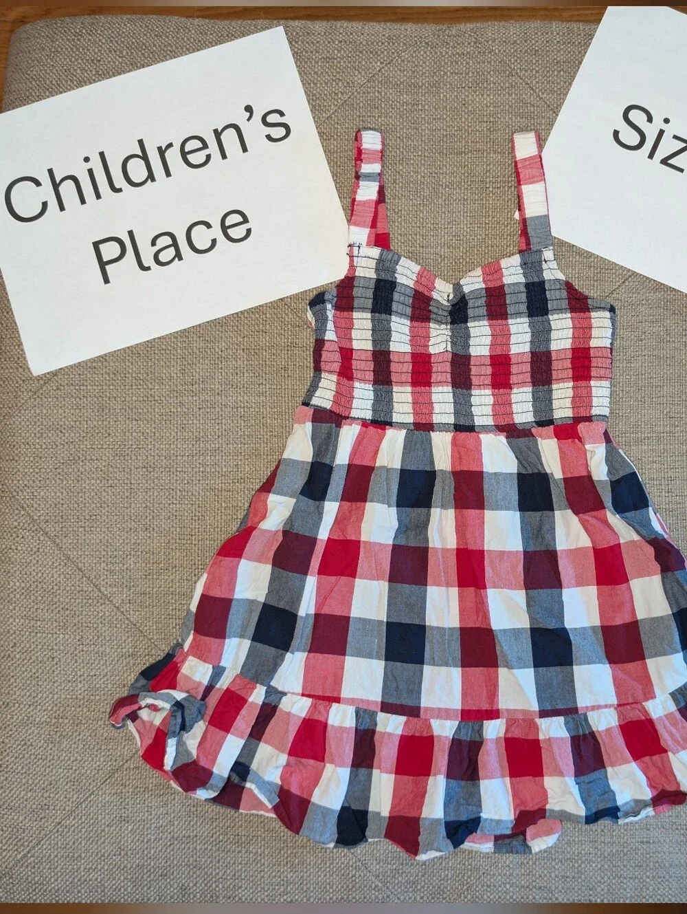 Children's Place 5/6T Summer Tank Top Dress Checkered